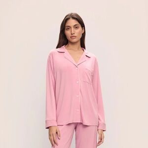Eberjey Gisele Long Sleeve PJ top Rose Quartz/Petal Pink large